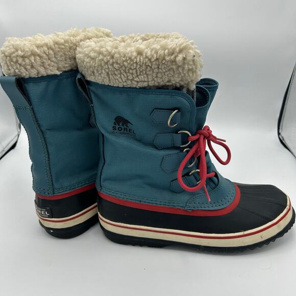 Sorel Winter Carnival Snow Boots Women’s 8 Blue Pink Waterproof Insulated - Picture 14 of 16